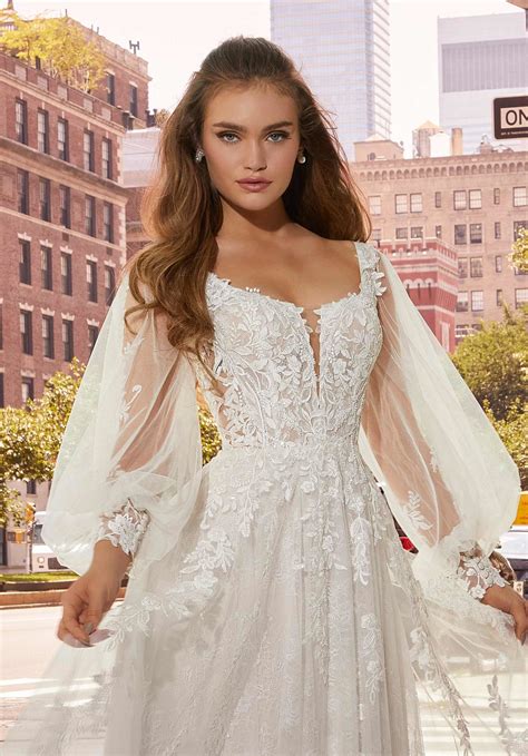 Morilee Lace On Net Bishop Sleeves Style 11439