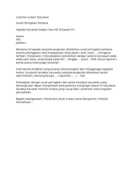 Detail Contoh Surat Teguran Kerja Koleksi Nomer 53