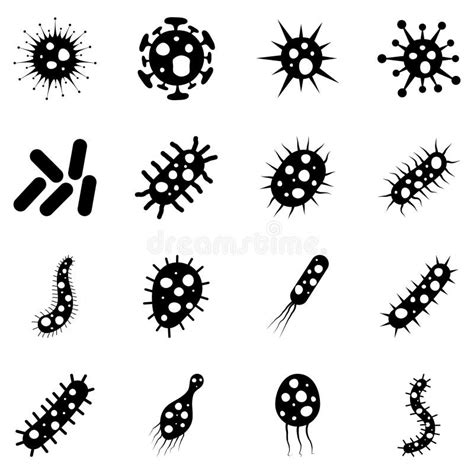 Set Of Bacteria And Virus Vector Illustration Disease Causing