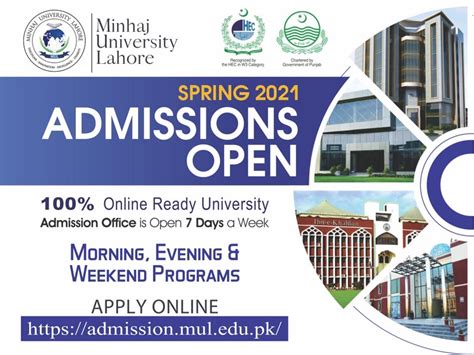 Admissions Open Spring 2021 - Minhaj-ul-Quran