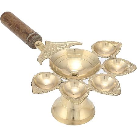 Collectible India Set Of Pure Brass Diya For Puja Temaple Decoration