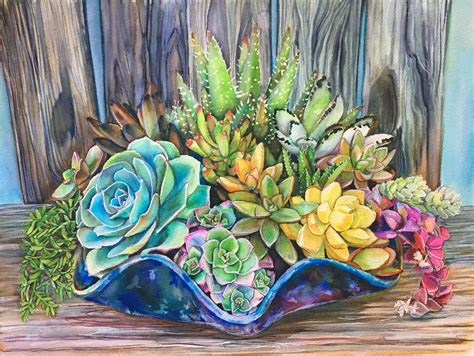 Succulent Obsession Succulents Drawing Succulent Art Watercolor Artwork