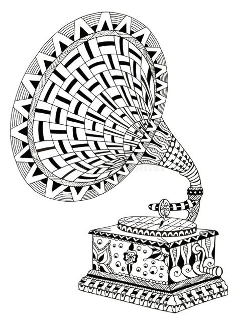Zentangle Gramophone Stock Illustrations 2 Zentangle Gramophone Stock