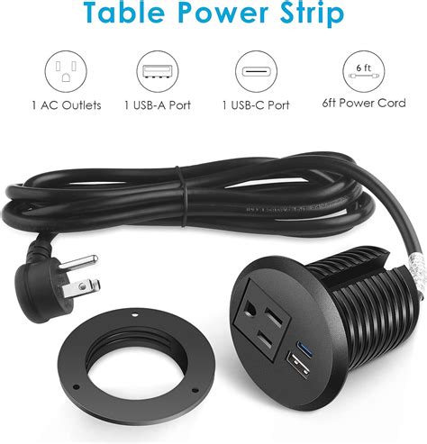 Buy 2 Inch Desk Power Grommet With USB C Flush Mount USB Port Desk