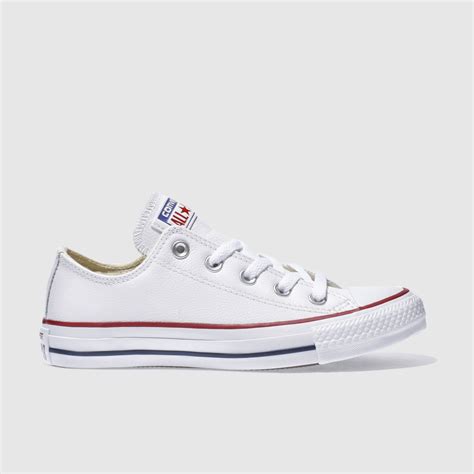 Womens White Converse All Star Ox Leather Trainers Schuh