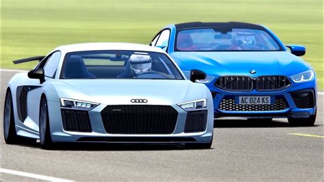 Bmw M8 2020 Vs Audi R8 V10 Top Gear Track Youtube