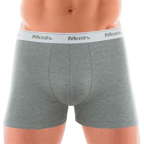 Cueca Boxer Cotton Mash Cinza Mescla Escuro