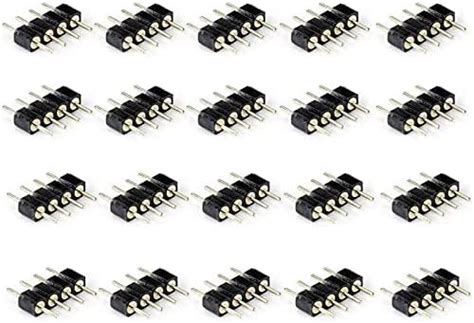 VIPMOON 40pcs 4 Pin Male To Male Plug Connector Adapter For RGB 5050