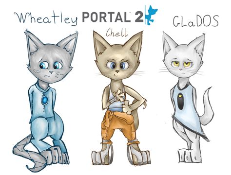 Portal 2 characters as cats by Sitnich on DeviantArt