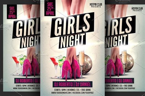 Girls Ladies Night Party Flyer ~ Flyer Templates ~ Creative Market