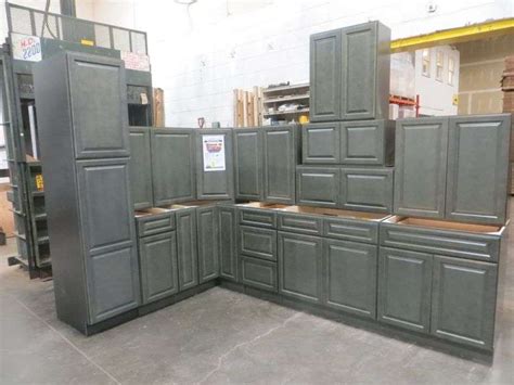 New Castle Gray Kitchen Cabinet Set X Lambrecht Auction Inc