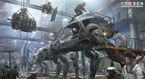 Hawken Concept Art Mech Garage 19201043