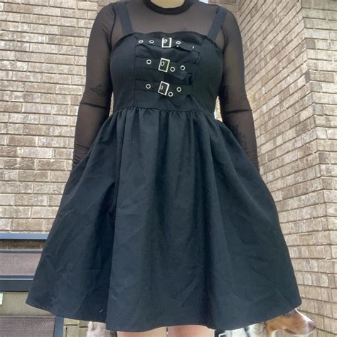 Hot Topic Black Dress With Buckles On Bust And Depop