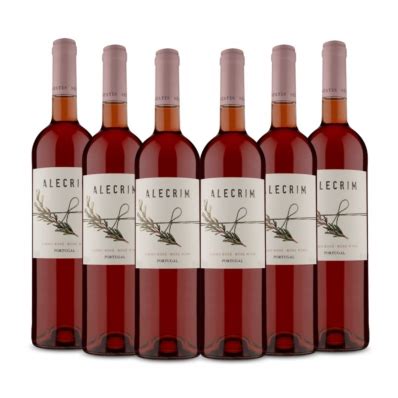 Kit Vinho Portugues Alecrim Rose 750 Ml Caixa 6 Garrafas Adega Tanino