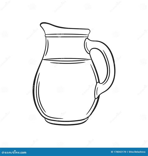 Jug with Milk Sketch. Hand Drawn Farm Illustration Stock Vector - Illustration of isolated ...