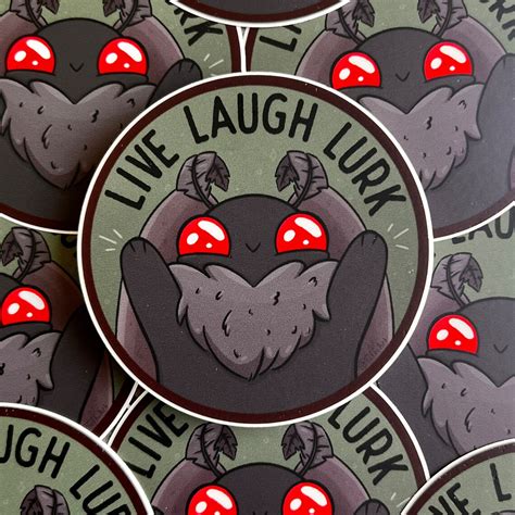 Mothman Sticker Live Laugh Lurk Boba Mothman Series Etsy