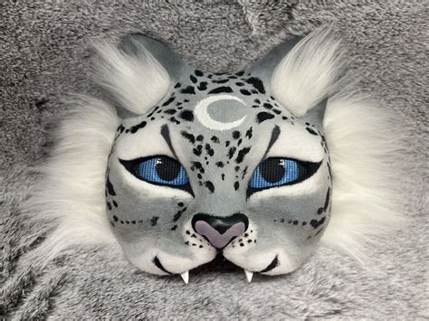 Snow Leopard Mask, Wild Cat Mask, Leopard Mask, Therian Mask, Cat Mask ...