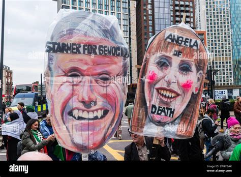 Pro Palestine Protest March London Uk Protesting Against The