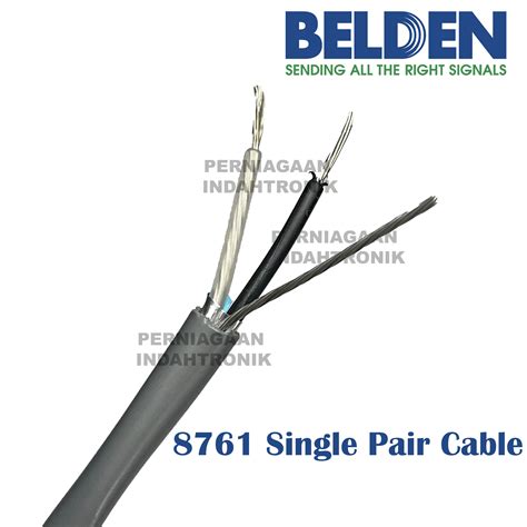 Belden 8761 Single Pair Cable 2C 22AWG PE FS PVC Chrome 1000 Feet