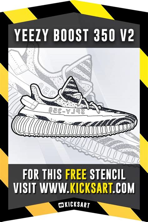 Adidas Yeezy Boost 350 V2 Stencil Yeezy Sneaker Art Adidas Yeezy Boost 350 V2