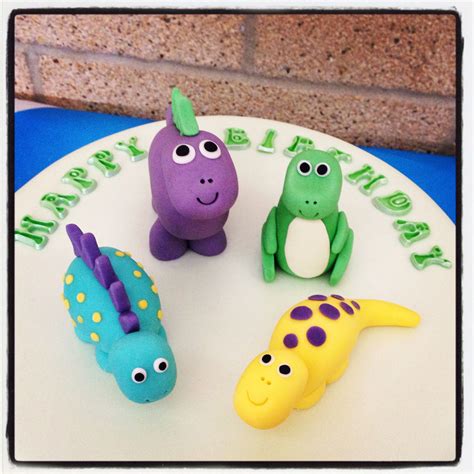 Fondant Dinosaur Figures Cartoon Cake Fondant Figures Fondant Flowers