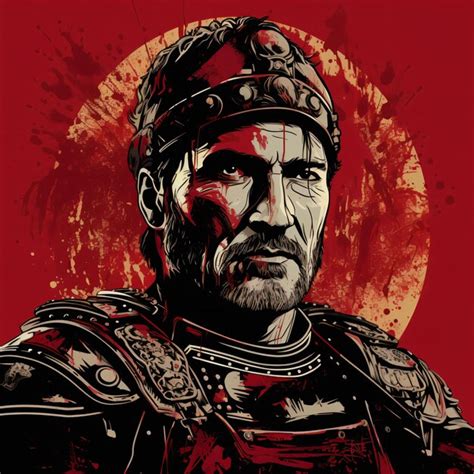 Premium Ai Image A Man In Armor With A Red Background