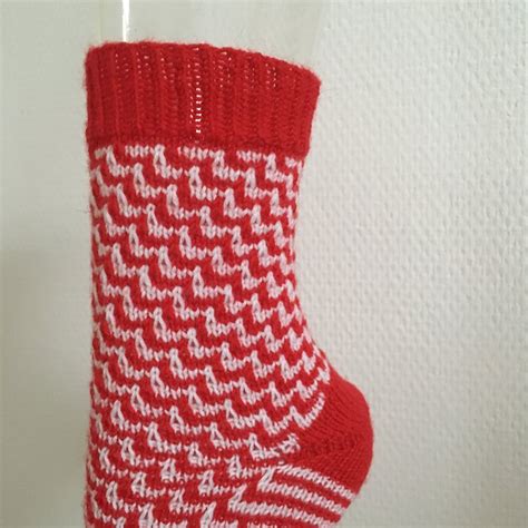 Socke Red White Gr Strickanleitung