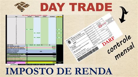 Darf Day Trade E Imposto De Renda Da Planilha De Controle Mensal A