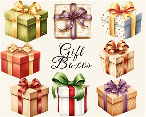 Christmas Gift Box Clipart Christmas Presents Clipart, Holiday Festive ...