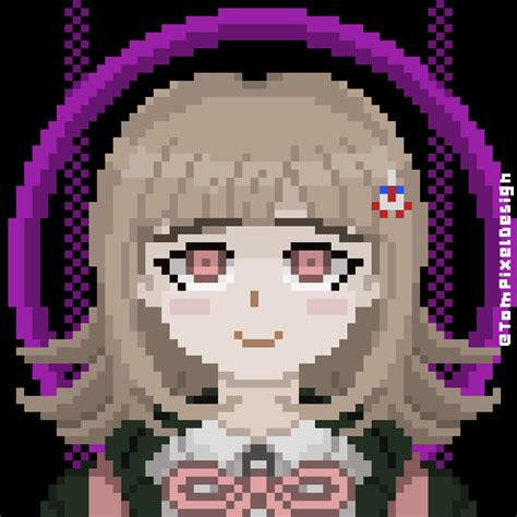 Chiaki Nanami Pin Anime Pixel Art Pixel Art Pixel Art Grid Images