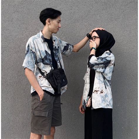 Jual Kemeja Couple Lengan Pendek Kemeja Couple Sama Ayang Baju Couple Pasangan Baju Couple