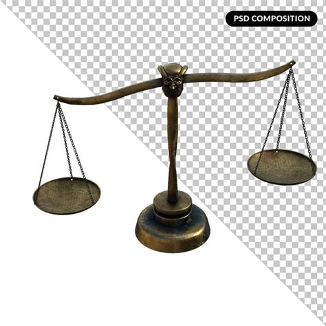 Premium PSD Scales Of Justice Isolated 3d