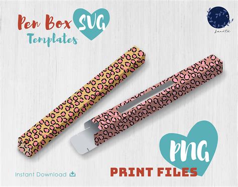 Pen Box Svg Template Window Box Cut File Glitter Pen Box Etsy India