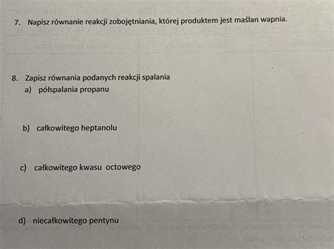 Potrzebuje Odpowiedzi Na Kolejne Zadania Na Za Czniku Bardzo