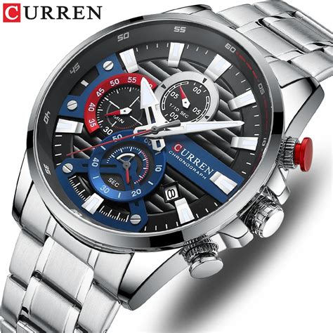 Watch For Men Curren Luxury Quartz Chronograph Sport Waterproof Man