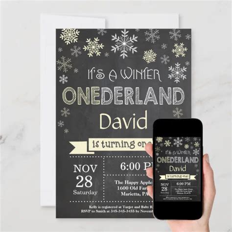 Winter Onederland St Birthday Invitation Zazzle