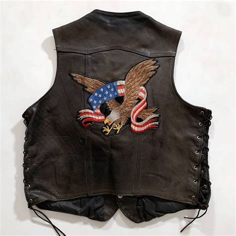 Vintage 1990s Faded Leather Motorcycle Vest | Grailed