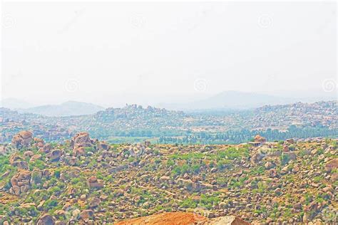 Breathtaking And Huge Hampi Unesco World Heritage Site Karnatak Stock