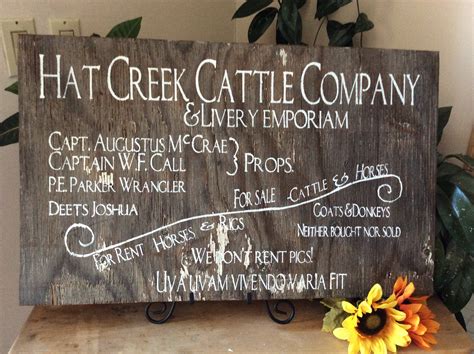 Lonesome Dove Hat Creek Cattle Company Western Sign Western Home