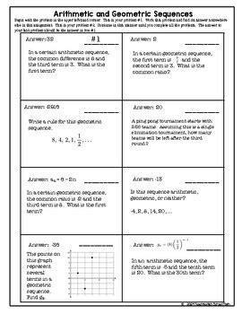 Ap Precalculus Arithmetic And Geometric Sequences Circuit Unit