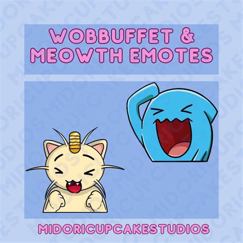 Wobbuffet Meowth Emotes Twitch Discord Streamer Etsy