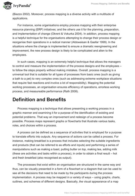 Process Mapping: Definition and Benefits - 893 Words | Report Example