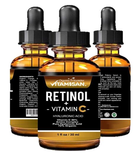 Vitamin C Serum 30 E Retinol Hyaluronic Acid Ha Organic Anti