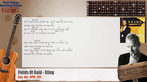 Fields Of Gold Sting Guitar Backing Track With Chords And Lyrics