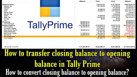 How To Transfer Closing Balance To Opening Balance In Tally Prime Closing को Opening में कैसे