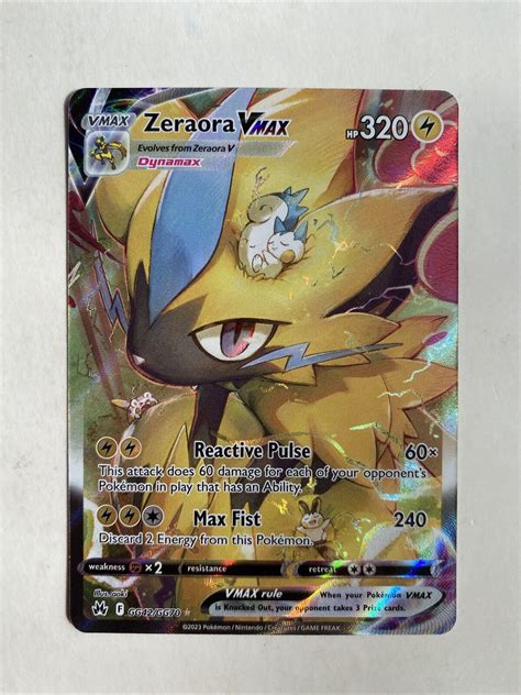 Zeraora Vmax Gg42gg70 Pokemon Crown Zenith Galarian Gallery Mint