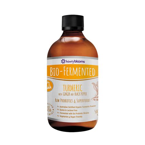 Bio Fermented Turmeric With Ginger And Black Pepper 500 ML Henry Blooms