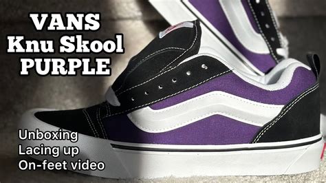 Vans Knu Skool Purple Unboxing Lacing And On Feet Youtube