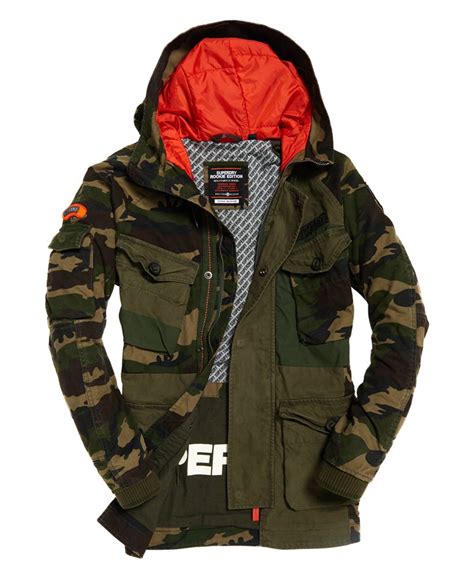 Superdry Rookie Camo Mix Parka Jacket For Mens