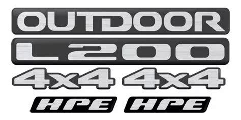 Emblema Adesivo Resinado Mitsubishi L200 Outdoor Hpe 4x4 04